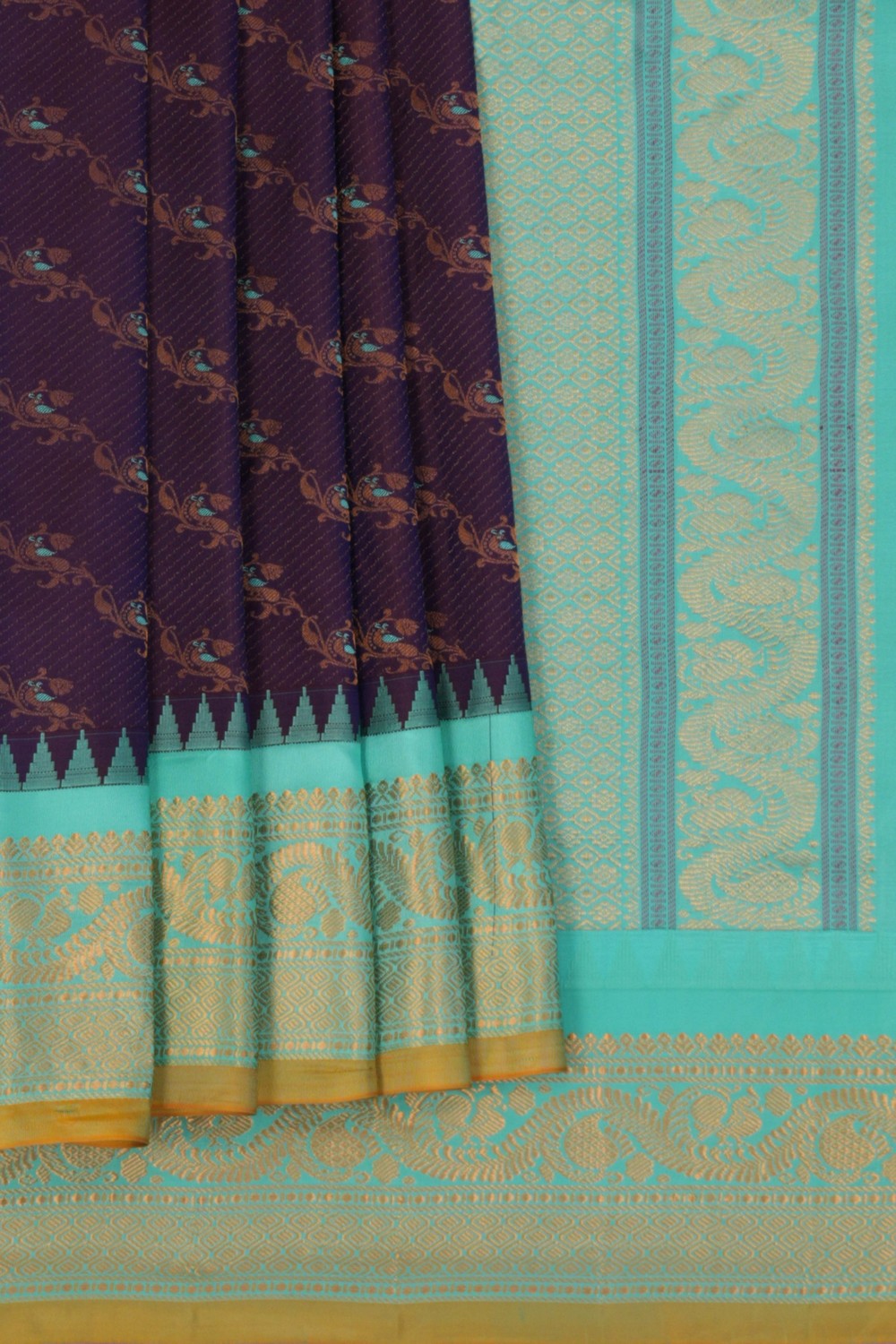 Image of Gadwal Silk Violet Saree
